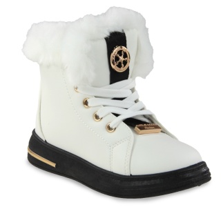 Botki dziecięce 3800-3 biały/czarny