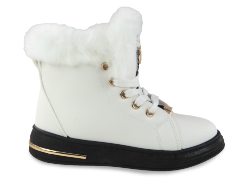 Botki dziecięce 3800-3 biały/czarny