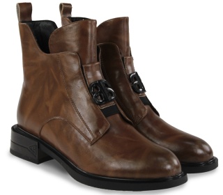 Skórzane botki damskie Evento 25BT24-9201 brąz