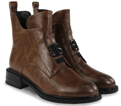 Skórzane botki damskie Evento 25BT24-9201 brąz