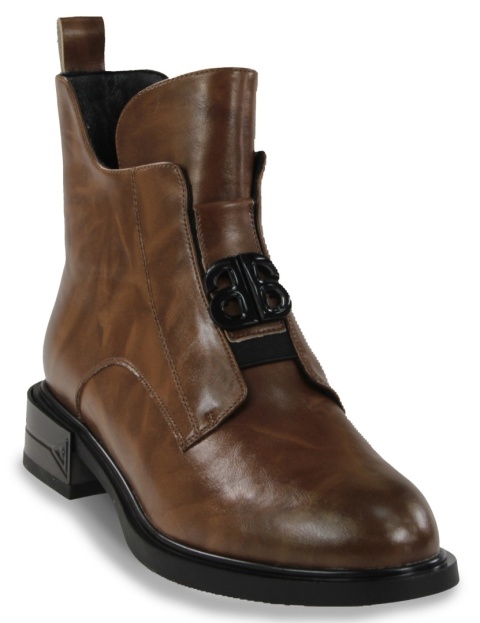 Skórzane botki damskie Evento 25BT24-9201 brąz