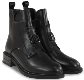 Skórzane botki damskie Evento 25BT24-9201 czarny