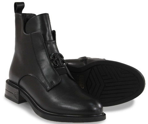 Skórzane botki damskie Evento 25BT24-9201 czarny