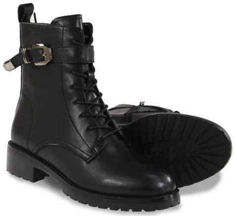 Skórzane botki damskie Evento 25BT24-9231 czarny