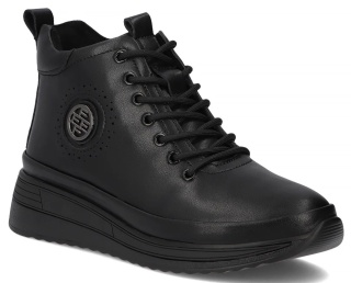 Skórzane botki damskie Filippo DBT 4215/23 BK BK czarne