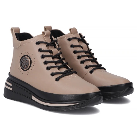 Skórzane botki damskie Filippo DBT 4215/25 TP beż