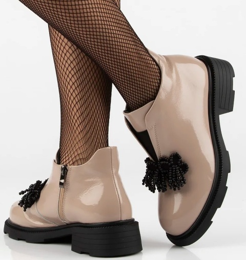 Skórzane botki damskie Filippo DBT6370/24 BE beż