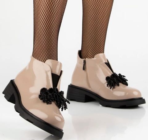 Skórzane botki damskie Filippo DBT6370/24 BE beż