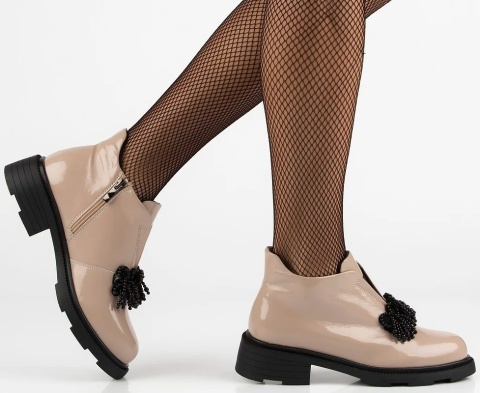 Skórzane botki damskie Filippo DBT6370/24 BE beż