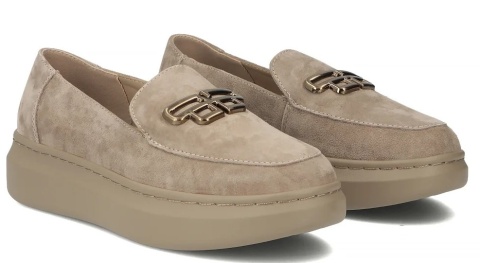 Skórzane półbuty damskie Filippo DP7216/25 BE beż