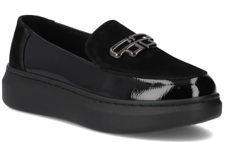 Skórzane półbuty damskie Filippo DP7216/25 BK