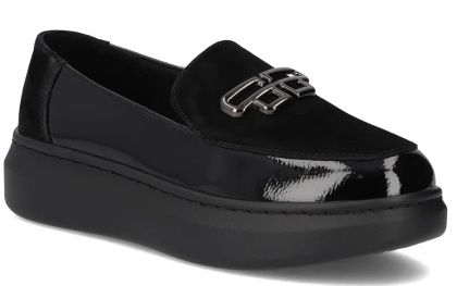 Skórzane półbuty damskie Filippo DP7216/25 BK