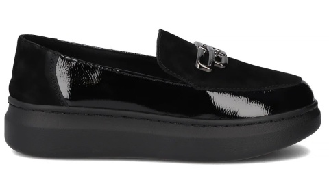 Skórzane półbuty damskie Filippo DP7216/25 BK