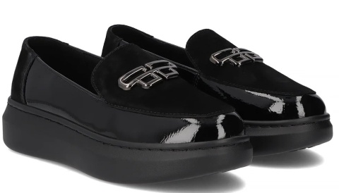 Skórzane półbuty damskie Filippo DP7216/25 BK