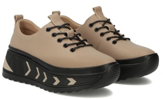 Skórzane sneakersy damskie na platformie Filippo DP6427/25 TP beż