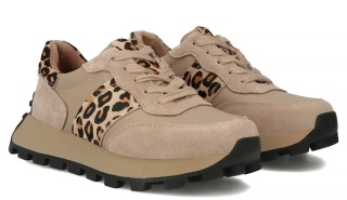 Skórzane sneakersy damskie na platformie Filippo DP7112/25 BE LEO