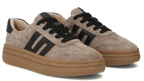 Skórzane sneakersy damskie na platformie Filippo DP7114/25 TP