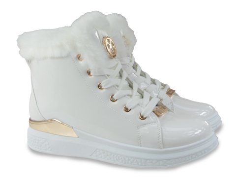 Botki damskie Camo 3007-13 białe