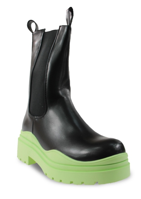 Kalosze damskie 0332-3 czarny/zielony