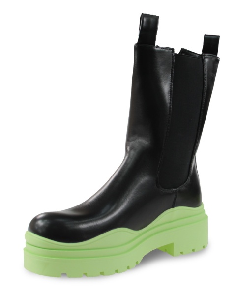 Kalosze damskie 0332-3 czarny/zielony