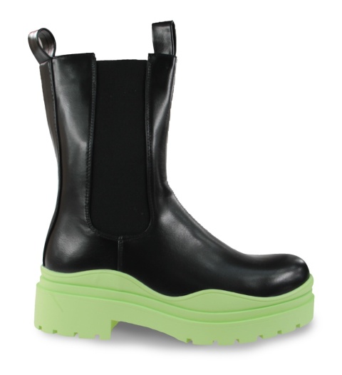 Kalosze damskie 0332-3 czarny/zielony
