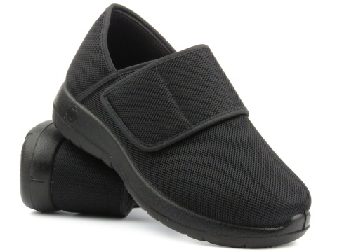 Materiałowe obuwie damskie na rzep News 23SP02-5799 czarny