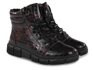 Skórzane botki damskie Evento 25BT17-9315 burgund