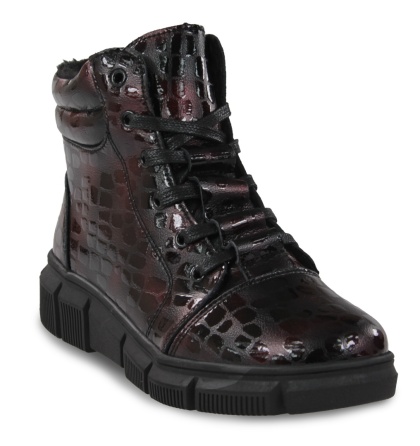 Skórzane botki damskie Evento 25BT17-9315 burgund