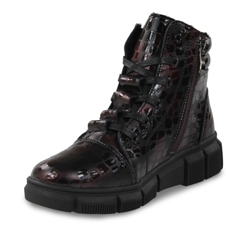 Skórzane botki damskie Evento 25BT17-9315 burgund