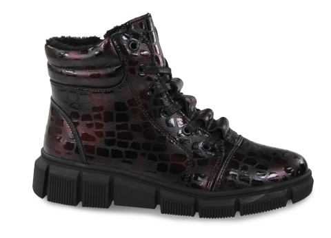 Skórzane botki damskie Evento 25BT17-9315 burgund