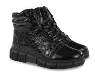 Skórzane botki damskie Evento 25BT17-9315 czarny