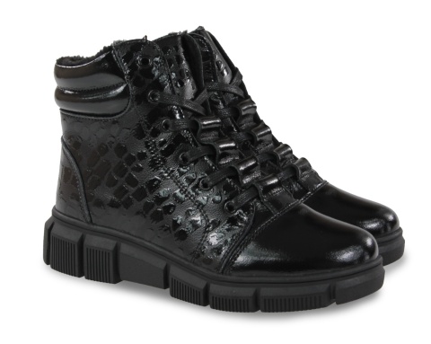 Skórzane botki damskie Evento 25BT17-9315 czarny