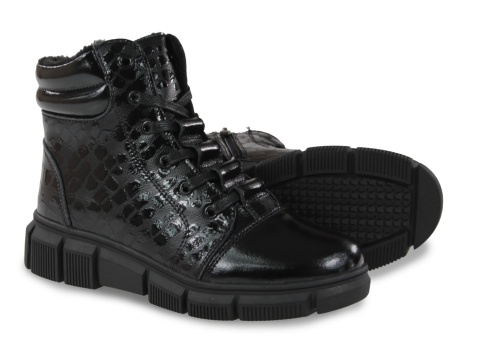 Skórzane botki damskie Evento 25BT17-9315 czarny