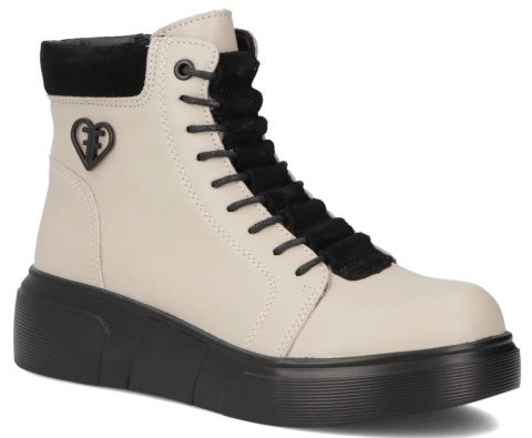 Skórzane botki damskie Filippo DBT7128/25 BE beż