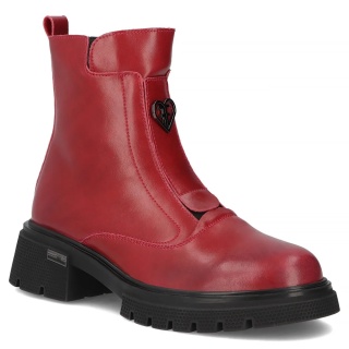 Skórzane botki damskie Filippo DBT7148/25 RD czerwony
