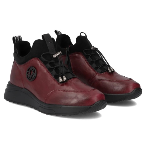 Skórzane botki damskie Filippo DBT7168/25 BG bordo