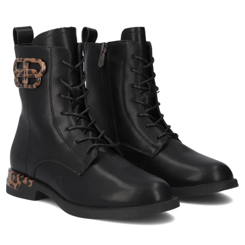 Skórzane botki damskie Filippo DBT7206/25 BK czarny