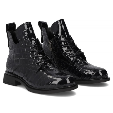 Skórzane botki damskie Filippo DBT7239/25 BK czarny