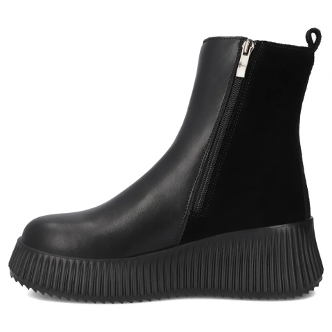 Skórzane botki damskie na platformie Filippo DBT7268/25 BK czarny