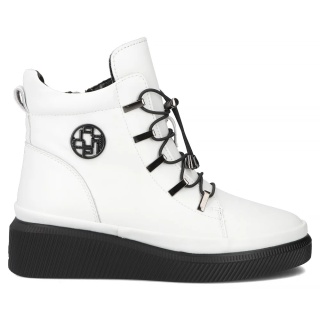 Skórzane botki damskie Filippo DBT7416/25 WH biały