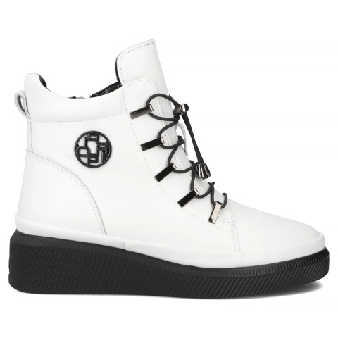 Skórzane botki damskie Filippo DBT7416/25 WH biały