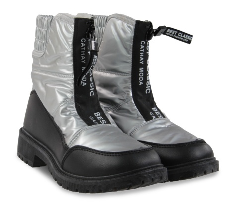 Śniegowce dziecięce 3521-3 srebrne