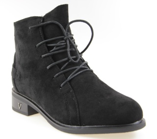 Botki damskie Cabin H2419A czarny zamsz