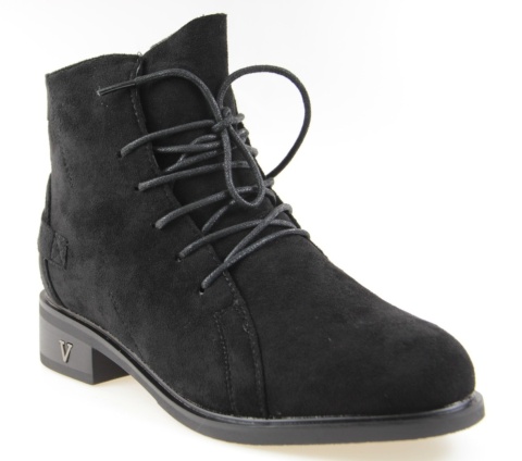 Botki damskie Cabin H2419A czarny zamsz