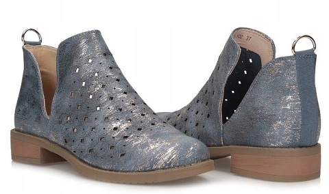 Botki damskie M. Daszyński SA62-102 niebieski