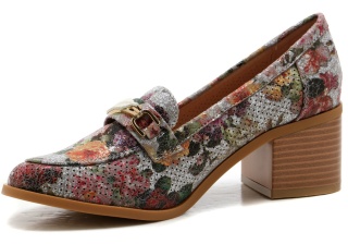 Półbuty damsie M. Daszyński MR2201D - 13 szare kwiaty