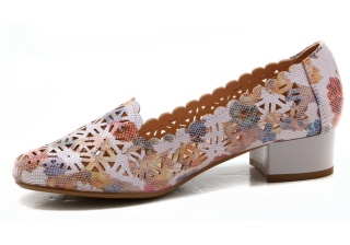 Półbuty damskie M. Daszyński SA200-1 róż kwiaty