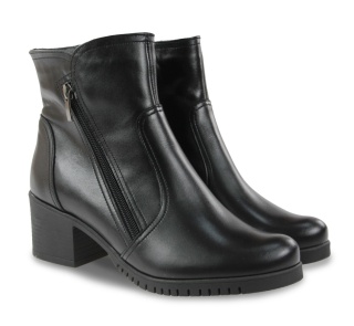 Skórzane botki damskie Monax BKN czarny