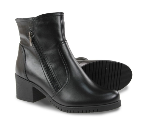 Skórzane botki damskie Monax BKN czarny