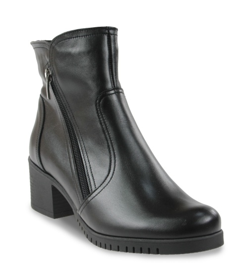 Skórzane botki damskie Monax BKN czarny